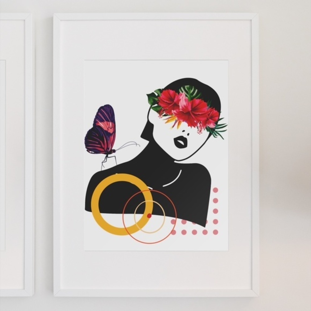 Modern Wall Art Print Tropical Girl Unframed - Picture 10 of 11